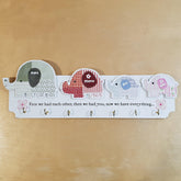 C&F Wooden Elephant Family Key Holder - Kids Haven